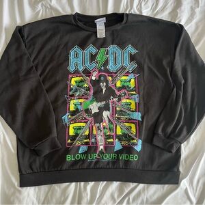 AC/DC Rock Band Vintage Sweatshirt XXL Oversized